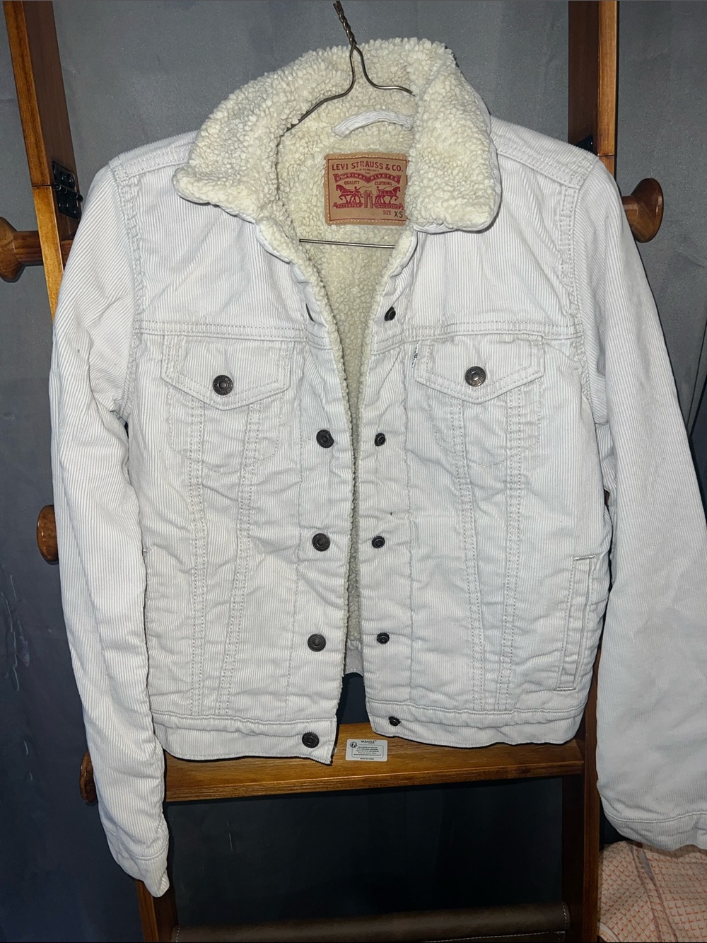 Levi's beige Corduroy Sherpa-Lined Bomber Jacket XS